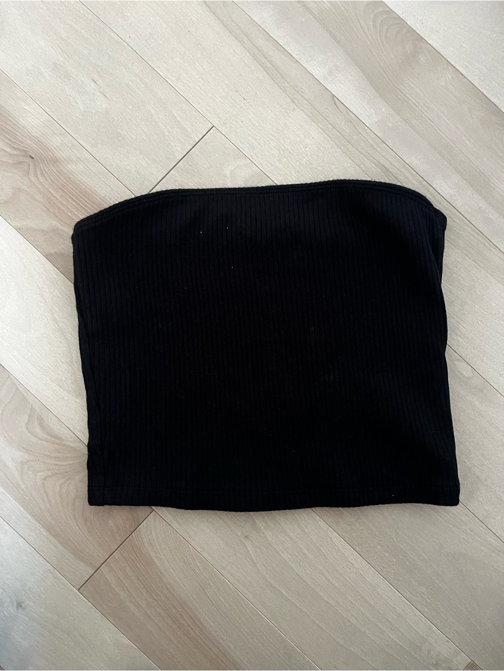 Hollister Black Ribbed Tube Top – Strapless Bandeau Size S